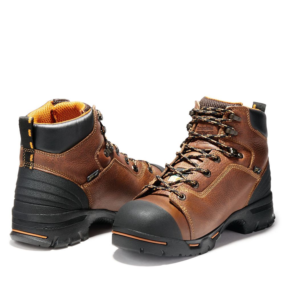 Botas de Trabajo Timberland Hombre Pro® Endurance 6\" Steel Toe Marrones/Negras - Chile UMR-510893